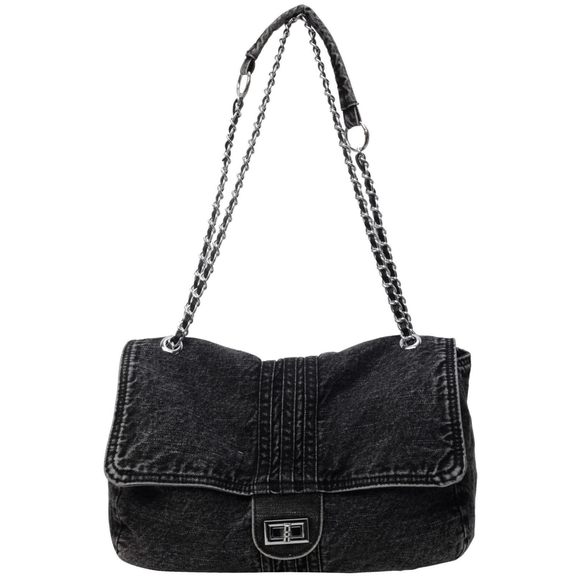 Denim Purse Black Denim Tote Bag Work Handbags Jean Shoulder Bag C xD - Picture 1 of 6